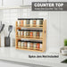 3-Tier Bamboo Spice Rack, Wall Mount & Countertop Spice Organizer