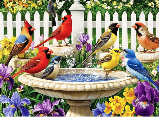 500 Pieces Puzzle for Adults,Birds Bath Flower Fence Puzzle,Recycled Cardboard Animals Jigsaw Puzzle 500 Pieces,Challeng