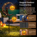 Solar Halloween Garden Stake Light Pumpkin Moon Waterproof Metal Black Cat