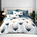 Three-Piece Blue Floral Duvet Cover Set