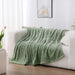 Sage Green Fleece Throw Blanket 50”×60” for Couch Sofa Livingroom