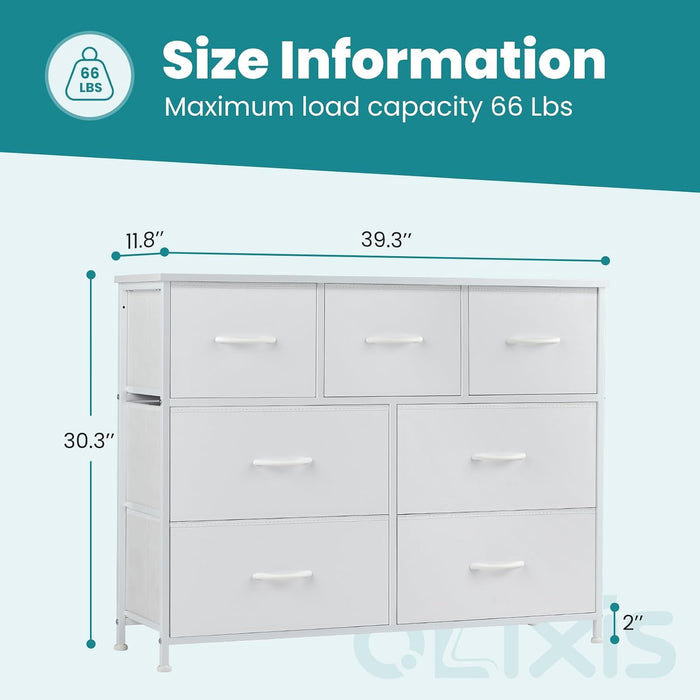 7 Drawer Fabric Dresser, Storage Tower for Bedroom and Closet