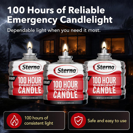 100-Hour Emergency Candles, Power Outage Essential Supplies, 6-Pack