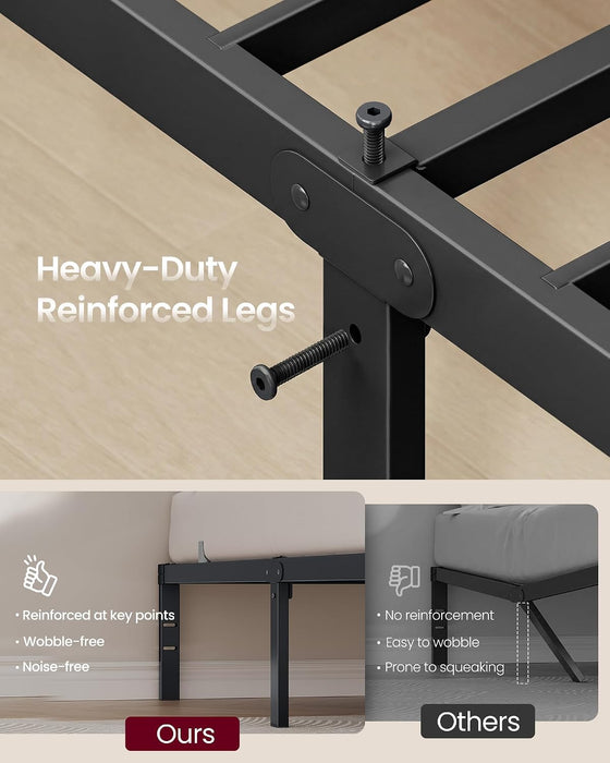 Twin Metal Bed Frame, 14 Inches Tall, 550 lb Weight Capacity