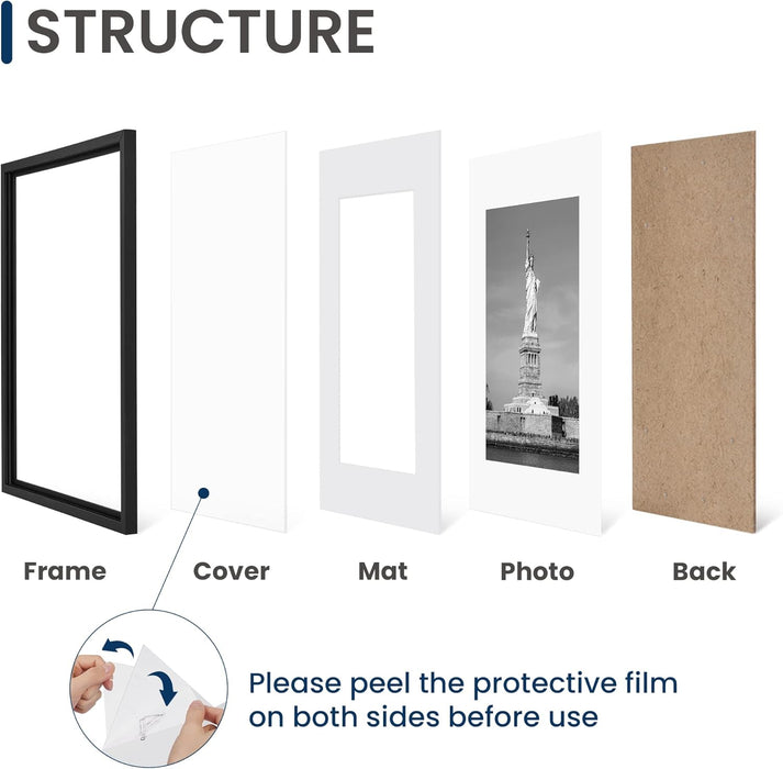 16x20 Picture Frame, Wall Gallery Frames Set of 2, Black
