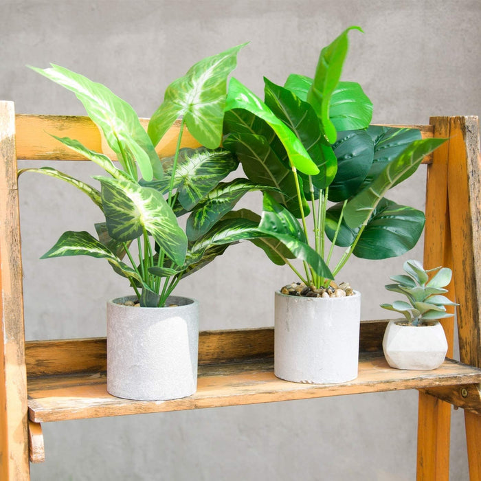 2 Pack 16" Indoor Fake Plants for Desk Shelf Bathroom Decor