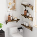 Scalloped Wood Wall Shelf – 17 Inch Floating Shelf with Wood Brackets, Easy to Install Rustic Wall Shelf for Living Room