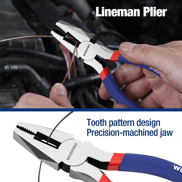 7-Piece Pliers Set, Pliers Tool Set with Comfort Grip, Blue