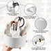 Makeup Brush Holder Organizer,360° Rotating Makeup Brush Organizer,5 Slot Make up Brushes Cup for Cosmetics, Nail Polish