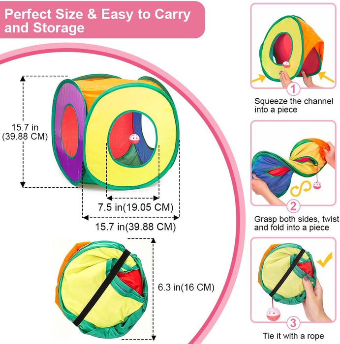 33Pcs Cat Toys Pack for Indoor Cats Kitten, with Cube Tunnel
