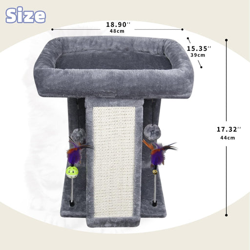 Cat Tree Tower with Cat Scratching Post for Indoor Cats, Activity Centre Climbing Tree with Scratching Board and Playful