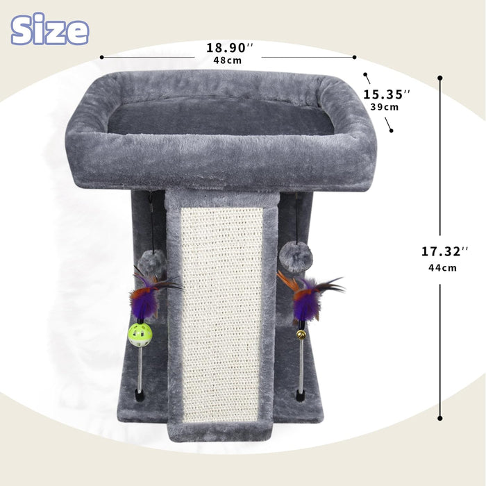 Cat Tree Tower with Cat Scratching Post for Indoor Cats, Activity Centre Climbing Tree with Scratching Board and Playful