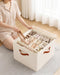 2 Pack Shoe Storage Organizer With Clear Lid-for Closet Wardrobe , Beige