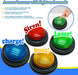 Set of 4 Buzzers for Trivia Games, Answer Buzzers for Classroom, Family Feud Jeopardy Buzzer, Game Buzzers with Lights and Sound for Classroom, Game Show Buzzer Buttons