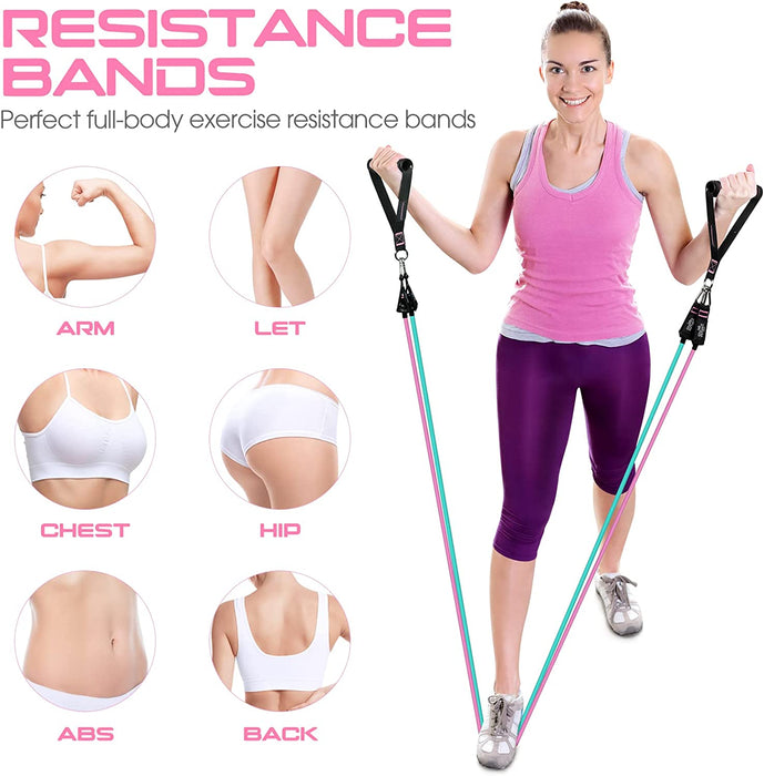 Resistance Bands with Handles, 5 Level Exercise Bands, 150LBS Workout Bands