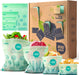 100% Compostable Food Storage Bags Set, Resealable Bags Plant-Based Freezer Bag for Food, ASTM D6400, US BPI & EU OK Compost Certified