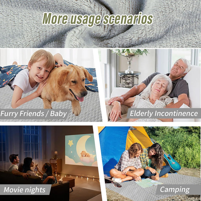 Water Resistant Blanket for Bed Couch Sofa, Cat/Dog Blanket Waterproof Washable, Small Cozy Reversible Furniture Protector, Leakproof Throw (40"x60", Glacier Gray/Cloud Gray)