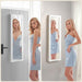 6 LEDs Mirror Jewelry Cabinet, Wall or Door Mounted Jewelry Organizer, 47.2-Inch Tall Lockable Large Capacity Cosmetic Storage, Gift Idea, White