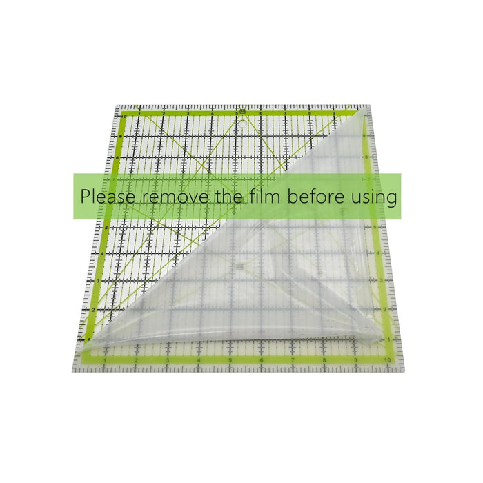 Quilting Rulers,Sewing Ruler,4 Piece Acrylic Square Quilting Templates,Clear Precision Ruler for Quilting Sewing,Tools Supplies Accessories Green(3.5"x3.5" 5"x5" 6.5"x6.5" 10.5"x10.5")