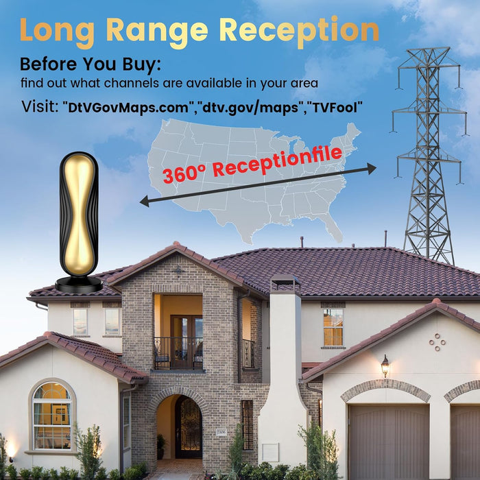 2026 TV Antenna for Smart Indoor TV, Supports 4K 8K Local Channels