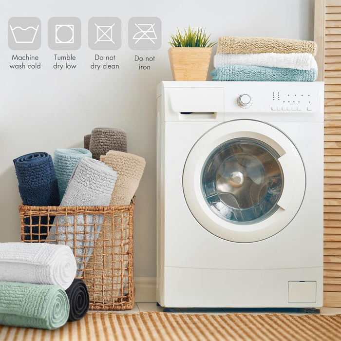 Splendor Reversible 100% Cotton Bath Rug, 21 x 34, White