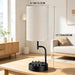 2 Pack Table Lamp, Bedside Lamp with 3 USB Charging Ports & AC Outlet, USB Desk Lamp with 2 Phone Holders, Linen Fabric 