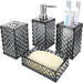 4 PCS Bathroom Accessory Set, Grey Bathroom Accessories Set