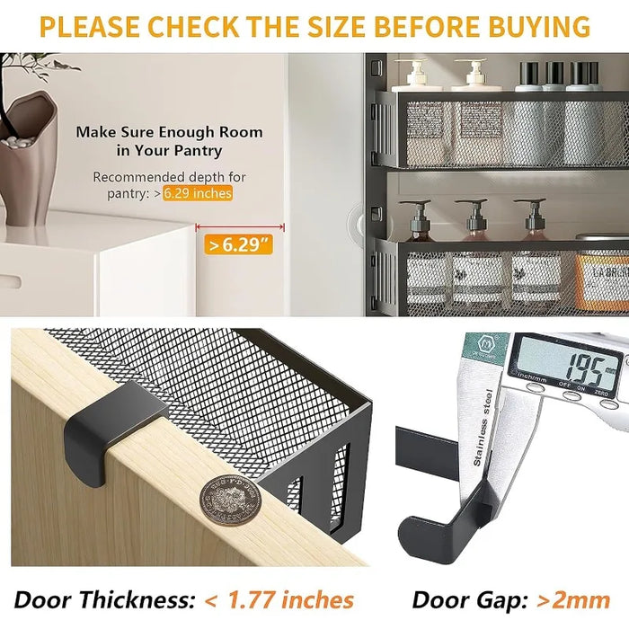 Adjustable Door Pantry Organizer Rack for Snacks