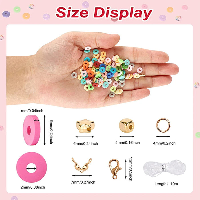 Rainbow Clay Beads Bracelet Making Kit
