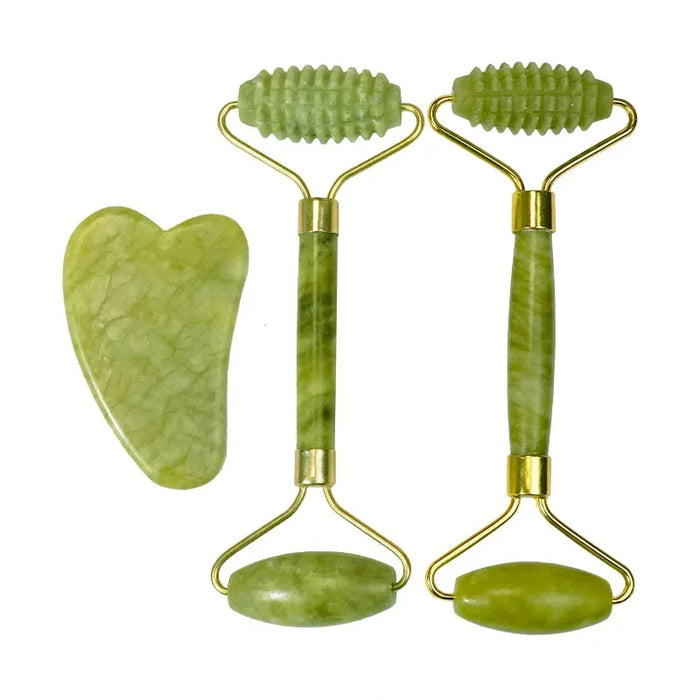 Natural Jade Roller Massager and Gua Sha Set