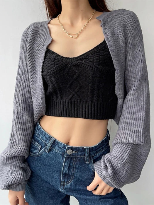 Short Cardigans Knitted Poncho
