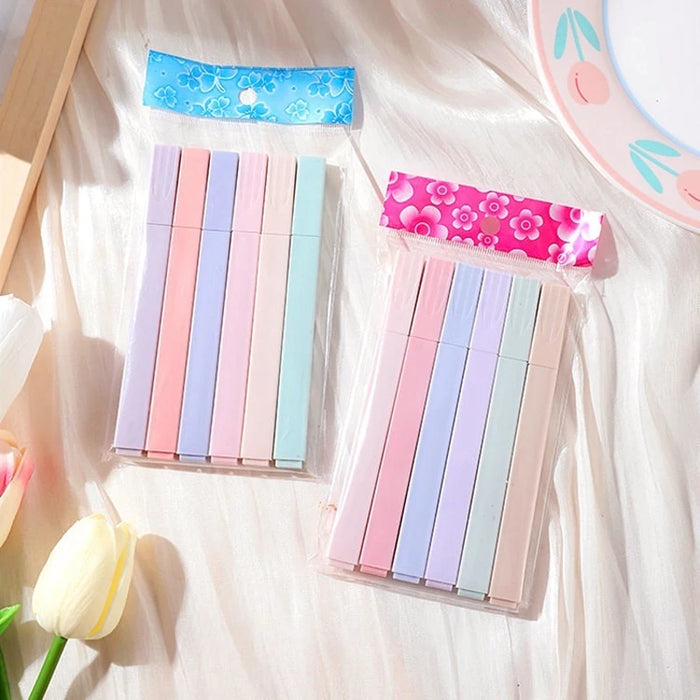 6pcs Pastel Color Highlighter Set