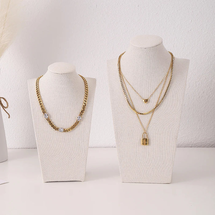 Velvet Jewelry Bust Display Stand
