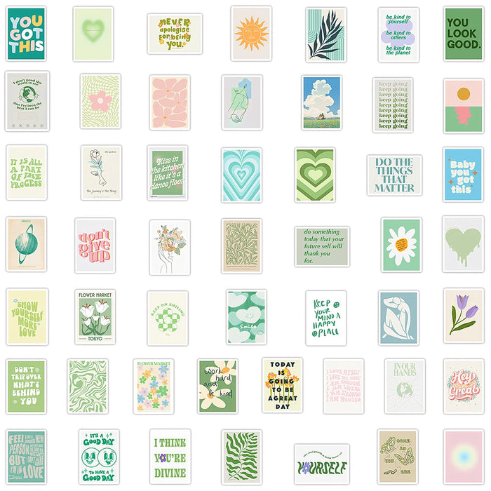 Cartoon Inspirational Quote Stickers