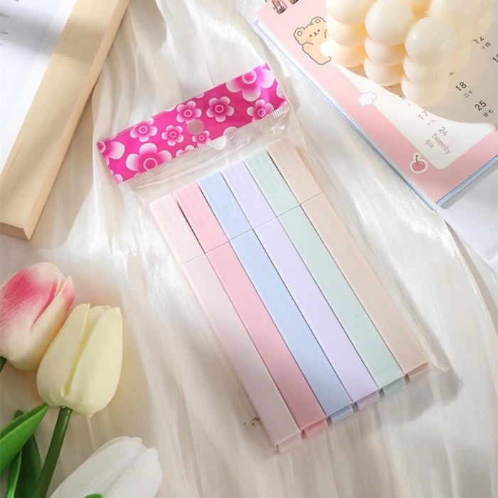 6pcs Pastel Color Highlighter Set