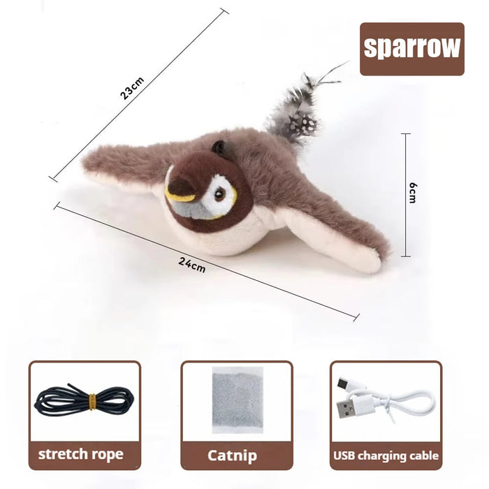 Rechargeable Interactive Flapping Bird Cat Toy