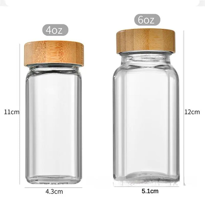 Glass Spice Jars with Bamboo Lids
