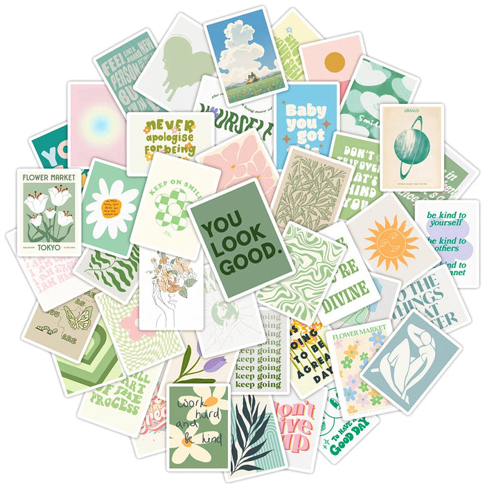 Cartoon Inspirational Quote Stickers