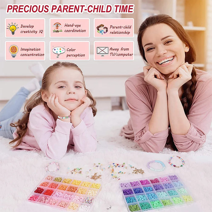 Rainbow Clay Beads Bracelet Making Kit