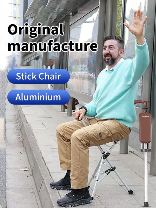 Hemeide Ultra-Light Foldable Walking Stick with Seat