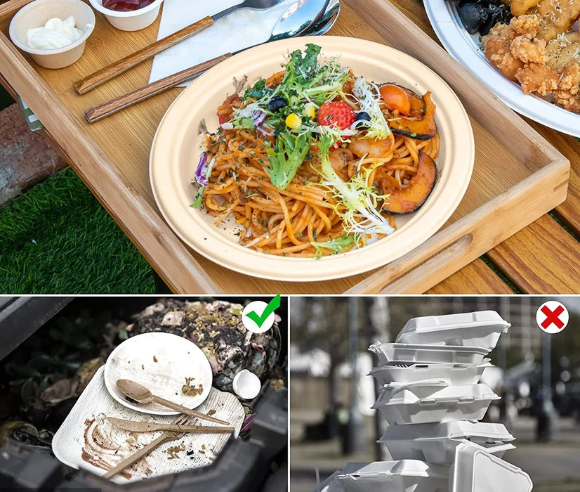 Natural Heavy-Duty Disposable Paper Plates