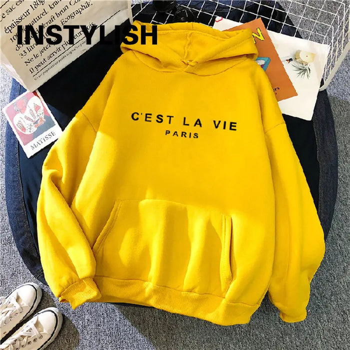 Women Casual Print Loose Hoodie