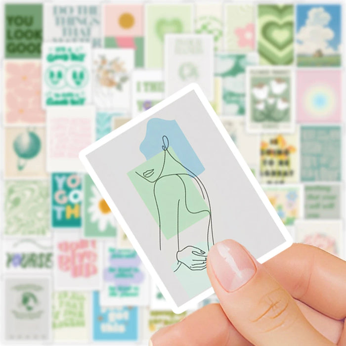 Cartoon Inspirational Quote Stickers