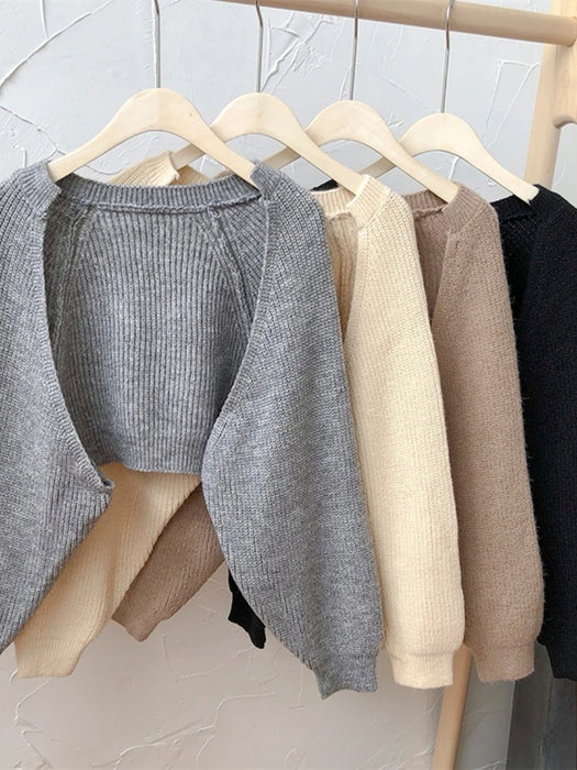 Short Cardigans Knitted Poncho