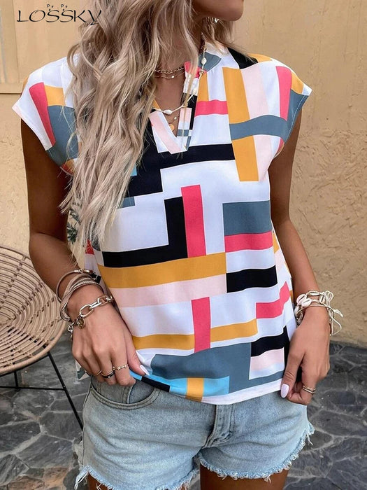 Casual Short Sleeve Women's Blouse