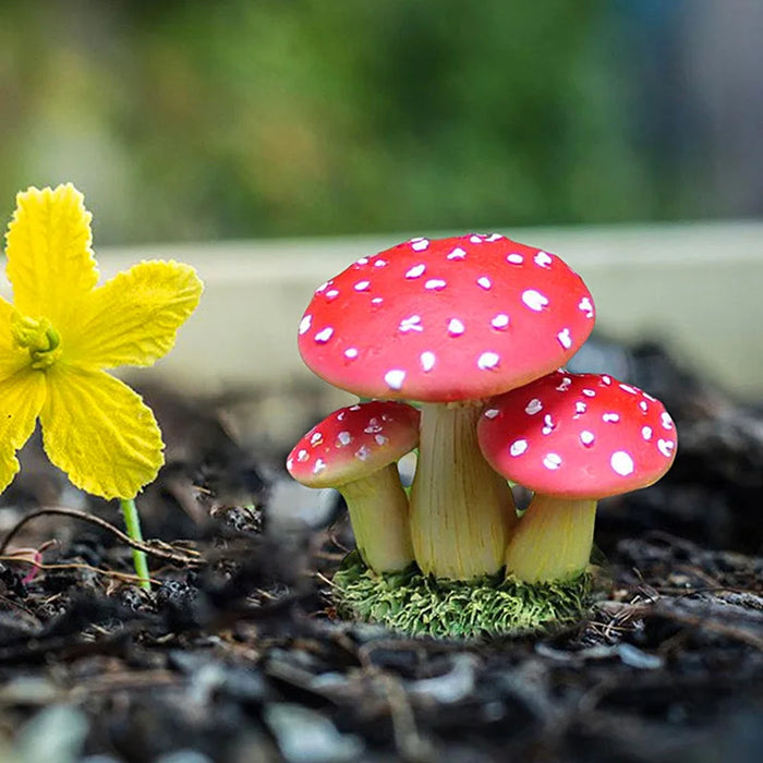 Mini Resin Mushroom Figurine
