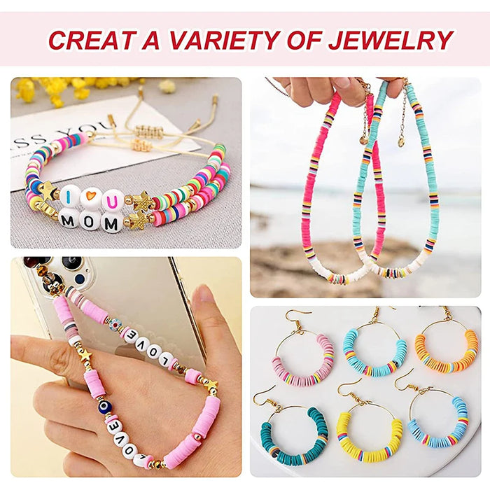 Rainbow Clay Beads Bracelet Making Kit