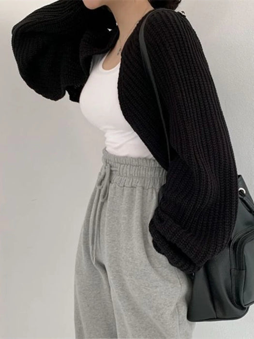 Short Cardigans Knitted Poncho