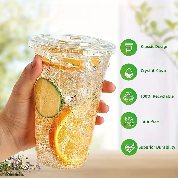 Clear Disposable Cups with Lids