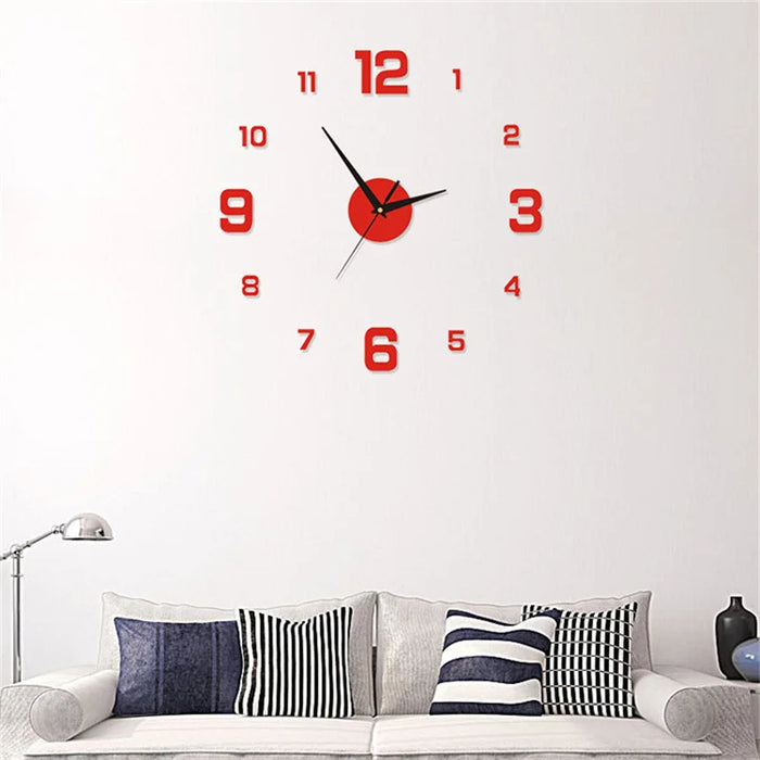 Frameless Modern 3D Wall Clock Mirror